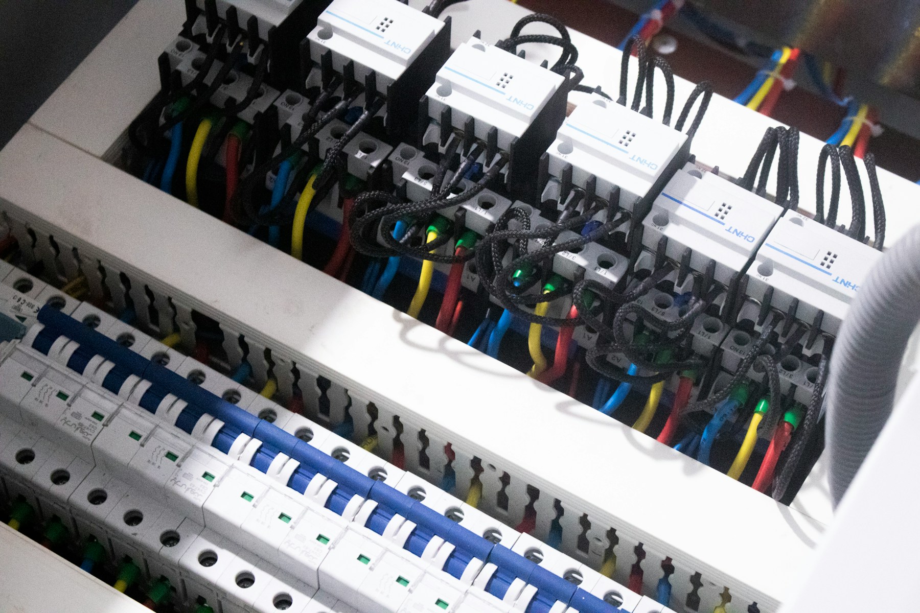 Open automation and low voltage control cabinet with organized wiring